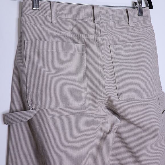 ABERCROMBIE & FITCH Baggy Pinstripe Carpenter Pant White/Tan Casual Men's 30 - Picture 5 of 8